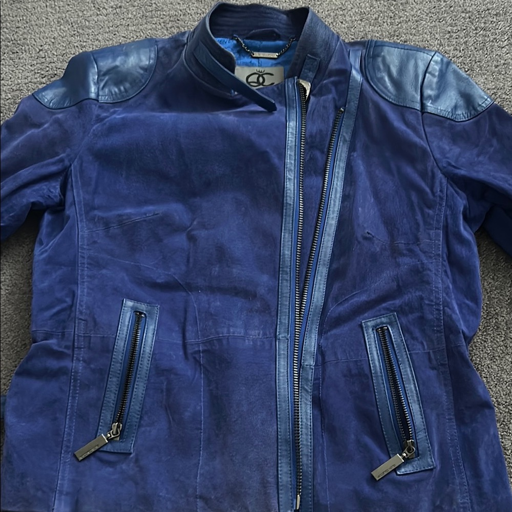 Queen Collection Blue Leather Jacket